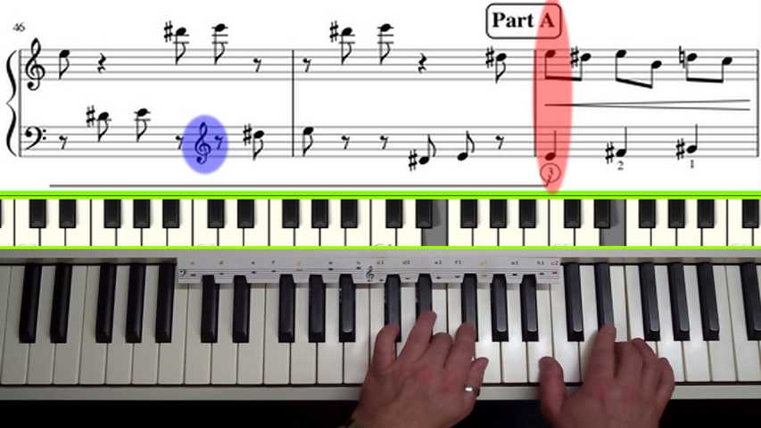 Klavierspiel-Szene aus einem O-Key-Lehrvideo