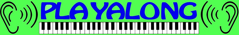 Playalong-Mitspielvideo Thumbnail-Symbol grün blau schmal