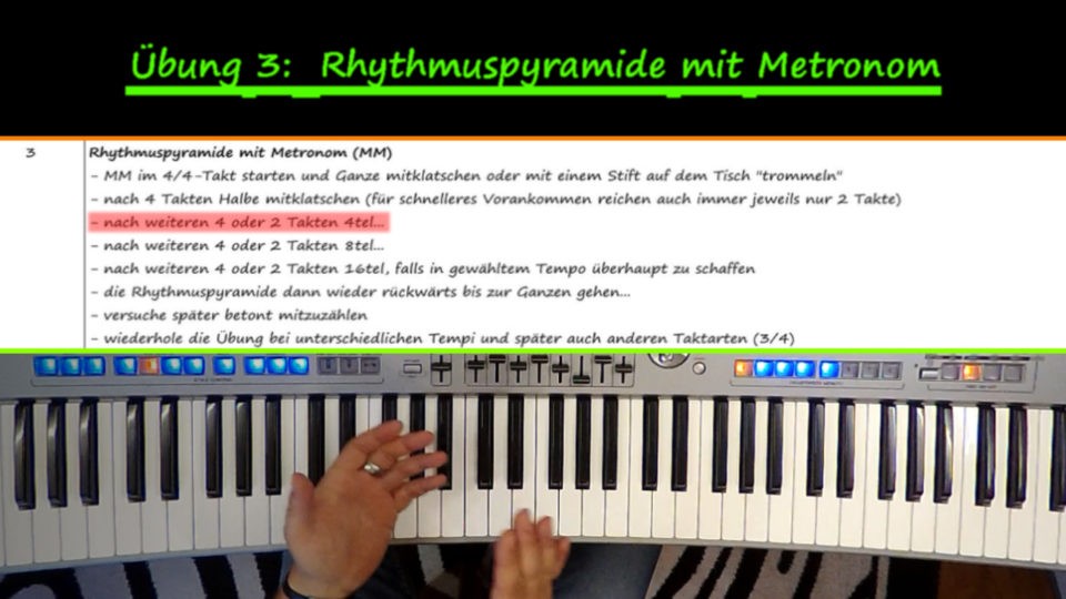 Szene aus Lehrvideo: Rhythmuspyramide erklären